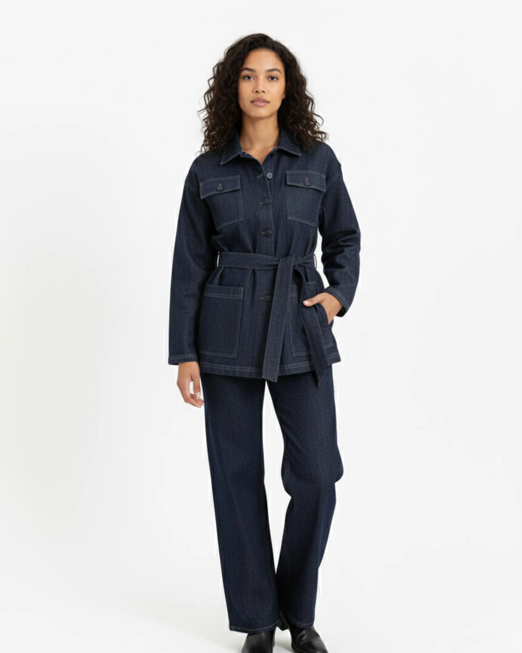 Womens Utilitarion Jacket in Denim