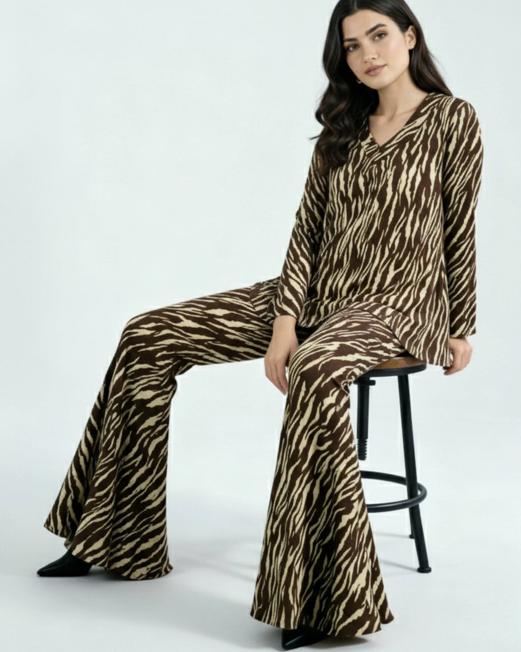 Flare Set in Zebra Print