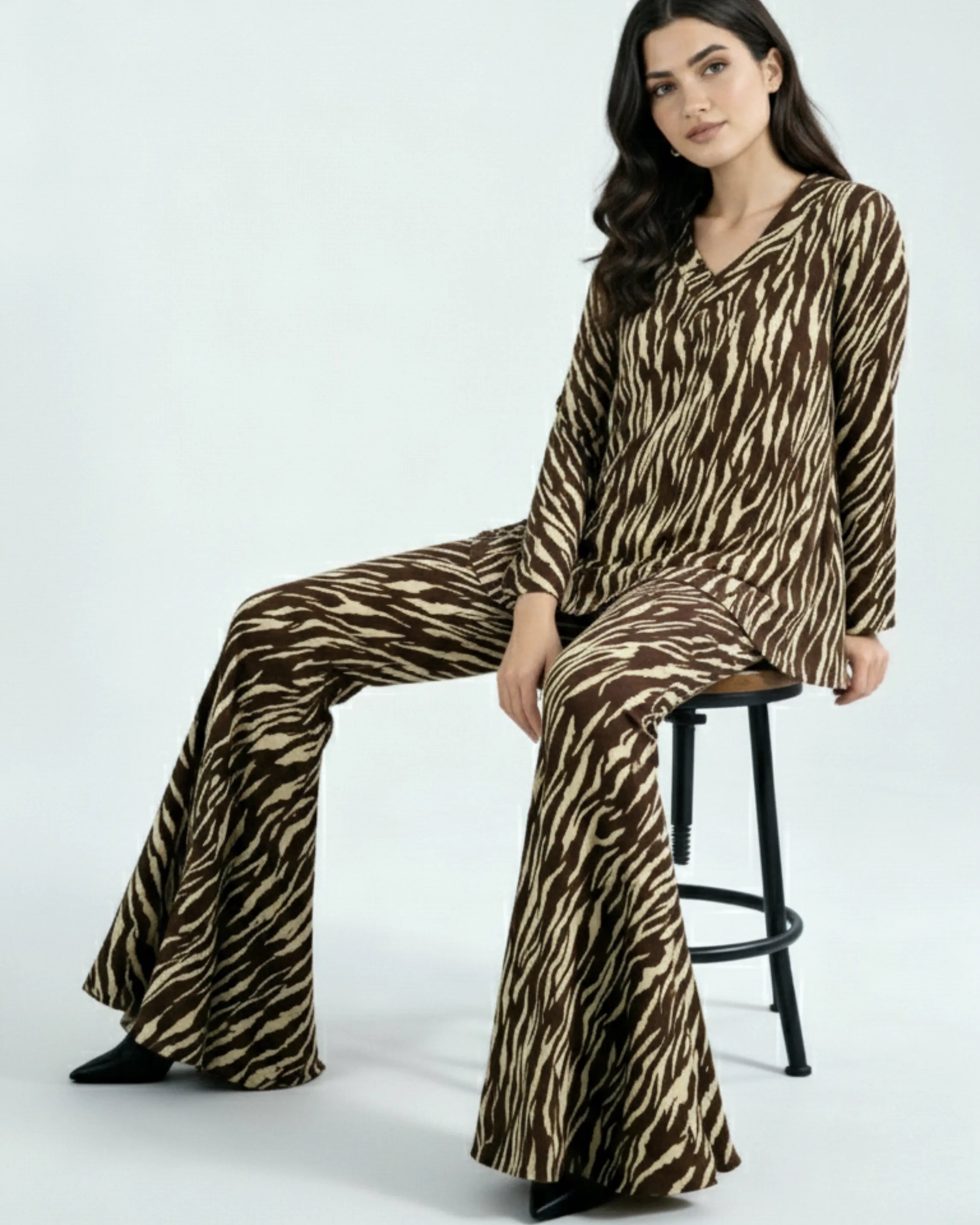 Flare Set in Zebra Print