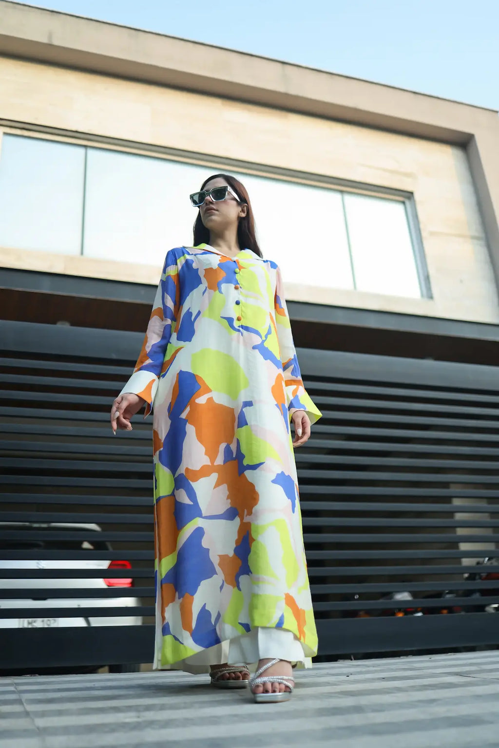70s Groove Long Shirt in Multi Hues