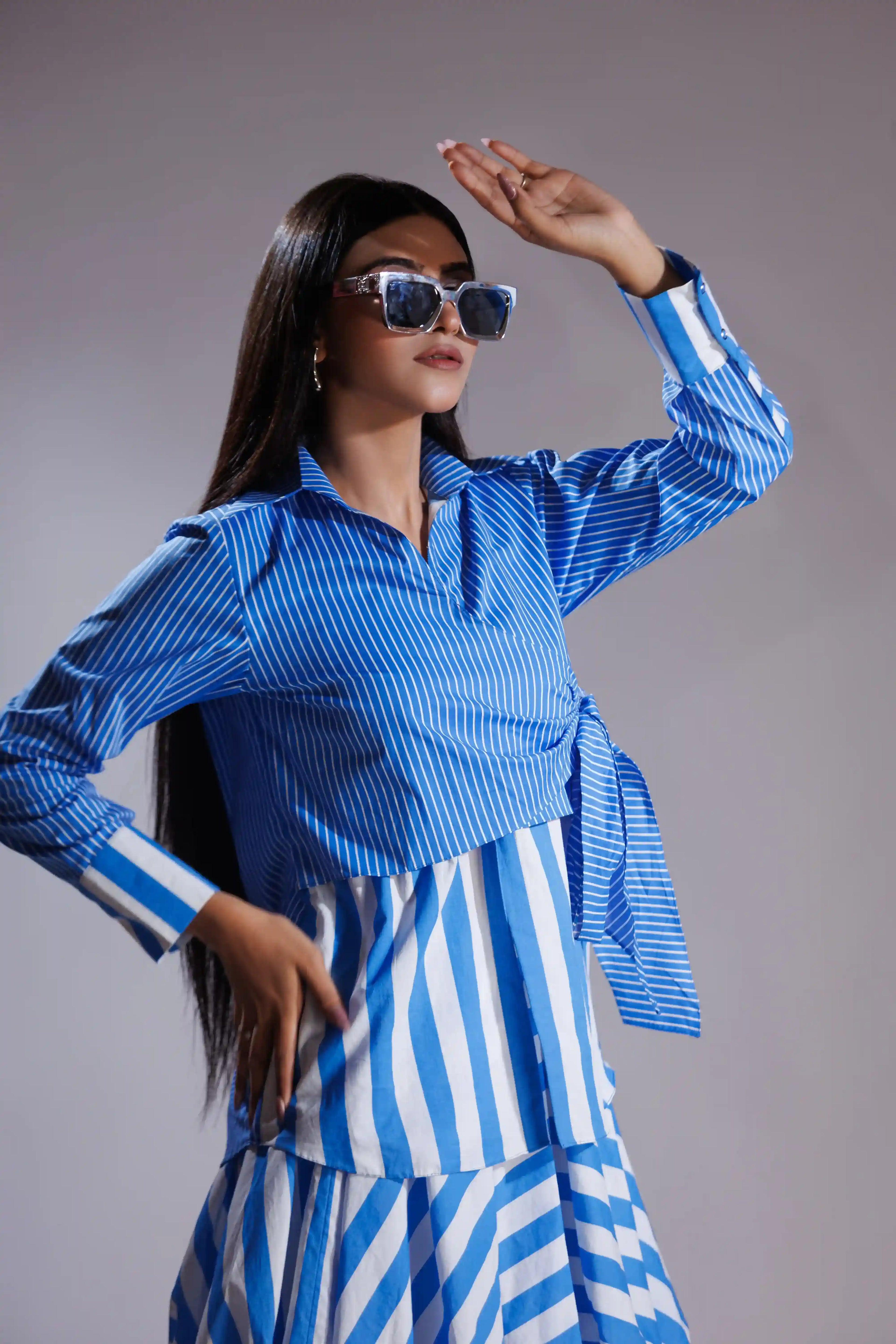 Blue Striped Cotton Shirt
